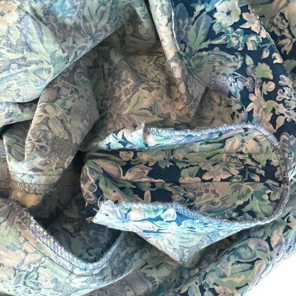 J. Jill Vintage 90's Blue Floral High Neck Belted Cottagecore Maxi Dress Size 20 - Picture 3 of 7